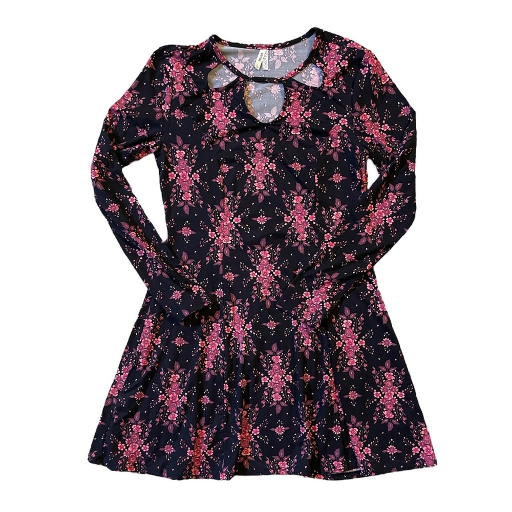 Juniors' Mudd® Fit & Flare Pink and Black Dress
